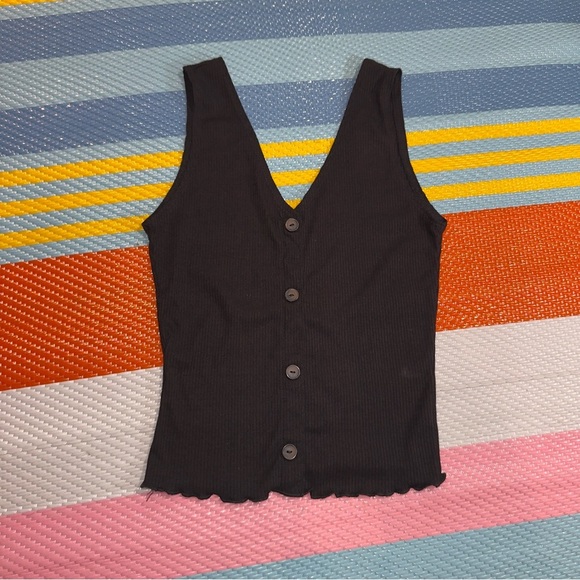 Caution To The Wind Black Sleeveless Ribbed Tank Top Women’s Size Small - Picture 1 of 3